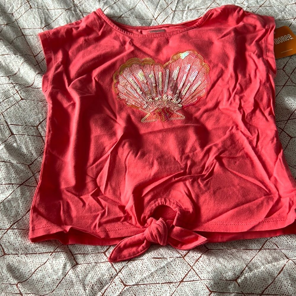 NWT Girls Gymboree sequined sea shell top size 6